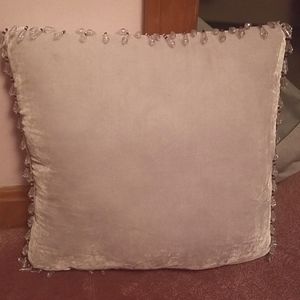Velour beaded pillow 12x12